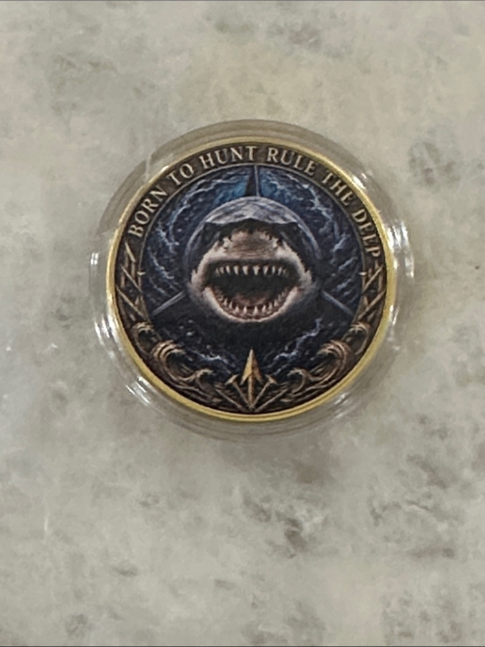 Shark Emblem Decorative Coin - Born to Hunt Rule the Deep